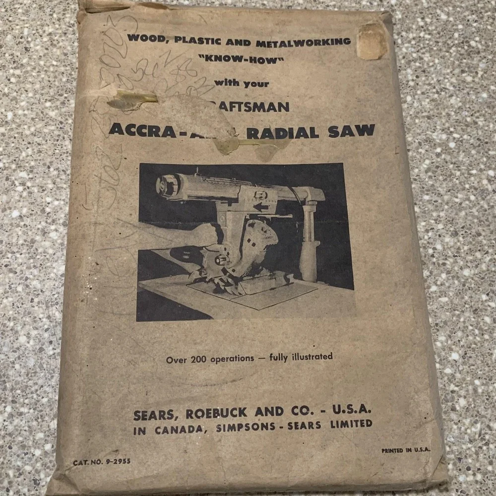 Vintage 1960 Craftsman Radial Arm Tools Manual Soft Cover Woodworking Guide USA‎